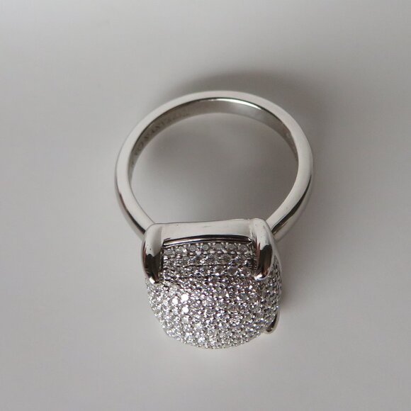 Tiffany & Co 18K White Gold Diamond Sugar Stack Ring - Picture 10 of 17